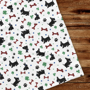 Manta Polar Divertidos Scottie Shamrocks Coloridos Lindos
