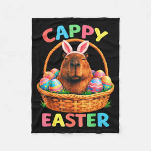 Manta Polar Diviértete conejito de Pascua capybara con huevos