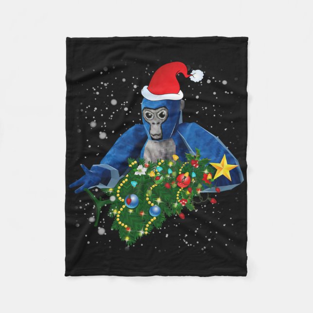 Manta Polar Diviértete en Navidad Gorilla Tag  (Anverso)