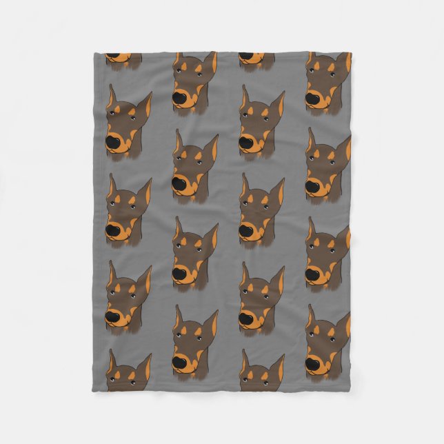 Manta Polar Doberman Pinscher Fleece Blanket (Anverso)