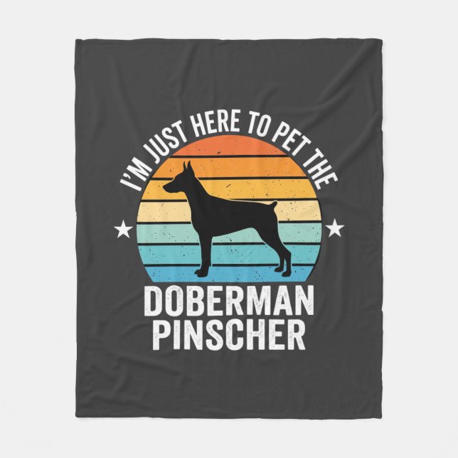Manta Polar Doberman Pinscher Retro Acaricia (Anverso)