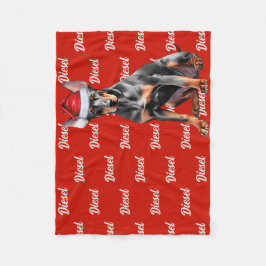 Manta Polar Doberman Pinscher Santa Perro Nombre Personalizado