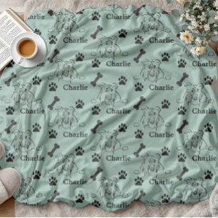 Manta Polar Dog Blanket con el nombre garras regalos para los