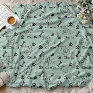 Manta Polar Dog Blanket con el nombre garras regalos para los