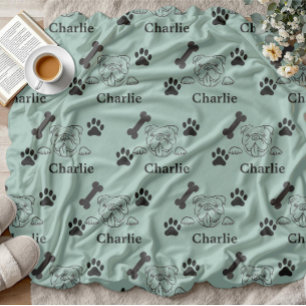 Manta Polar Dog Blanket con el nombre garras regalos para los 