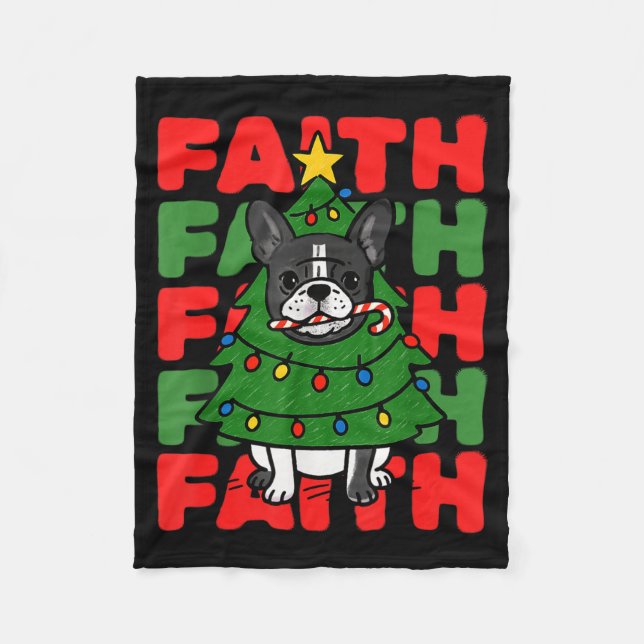 Manta Polar Dog Christmas Faith French Bulldog Puppy Family Gr (Anverso)