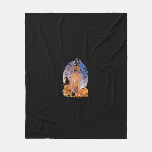 Manta Polar Dog Halloween Rhodesian Ridgeback Jack O Lantern P (Anverso)