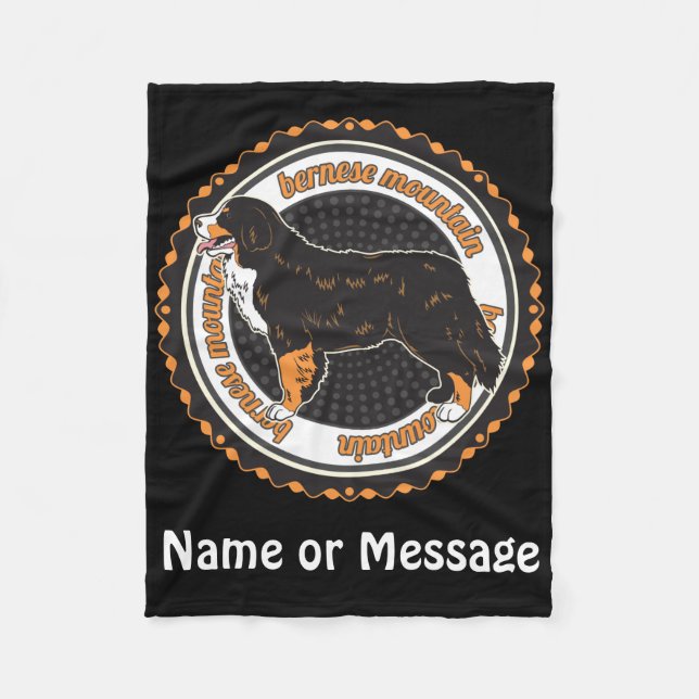 Manta Polar Dog Lover Bernese Mountain Nombre personalizado /  (Anverso)
