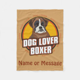 Manta Polar Dog Lover Boxer Nombre personalizado / Mensaje