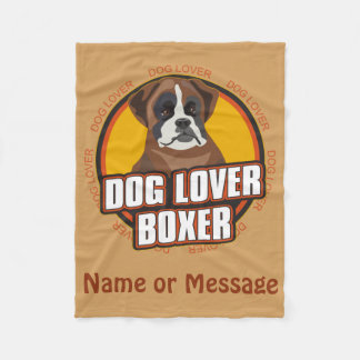 Manta Polar Dog Lover Boxer Nombre personalizado / Mensaje