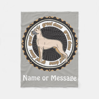 Manta Polar Dog Lover Great Dane Nombre personalizado / Mensaj