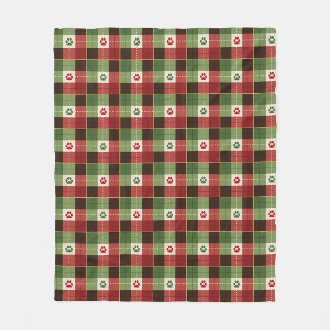 Manta Polar Dog Lovers Paw Print Plaid (Anverso)