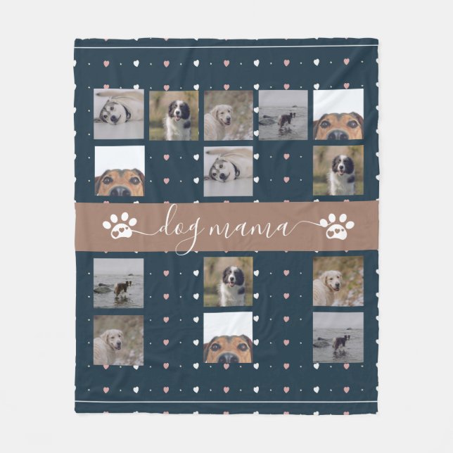 Manta Polar Dog Mama, 5 Foto Fleece Blanket (Anverso)