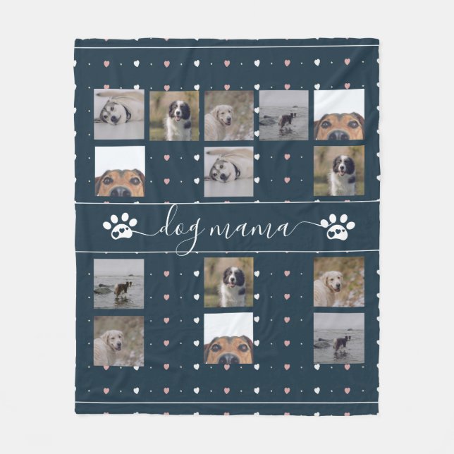 Manta Polar Dog Mama, 5 Foto Fleece Blanket (Anverso)