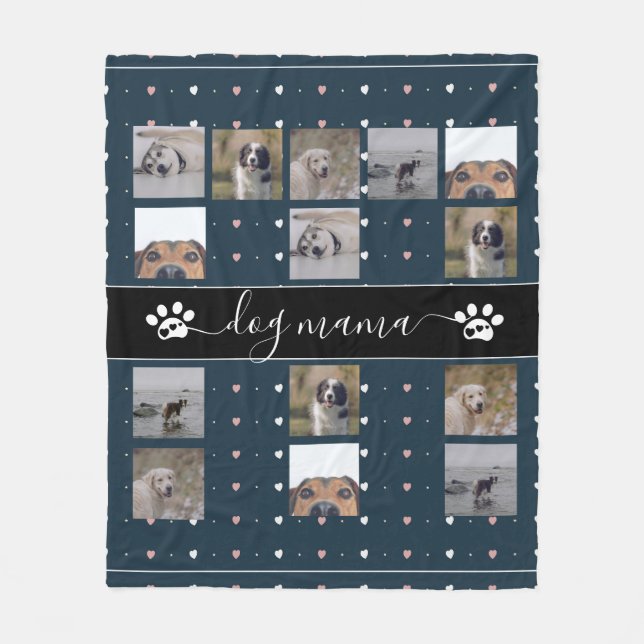 Manta Polar Dog Mama, 5 Foto Fleece Blanket (Anverso)