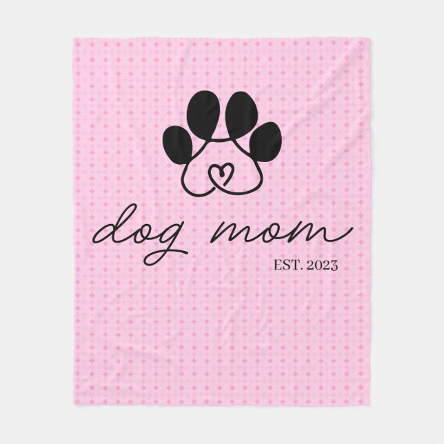 Manta Polar  dog mom customizable baby pink (Anverso)