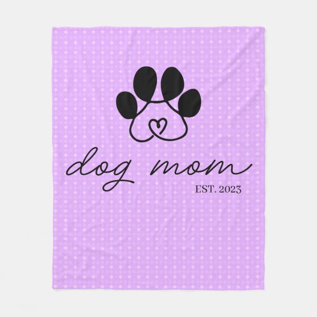 Manta Polar  dog mom customizable lilac (Anverso)