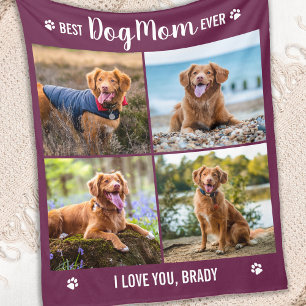 Manta Polar DOG MOM Personalizado 4 imágenes de corte de Colla