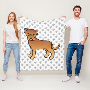 Manta Polar Dogo de Burdeos perro de dibujos animados lindo
