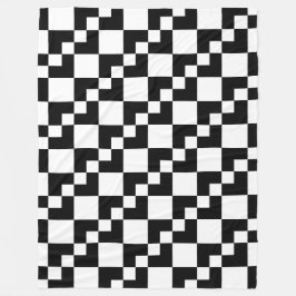 Manta Polar Domino de parches - negro y blanco