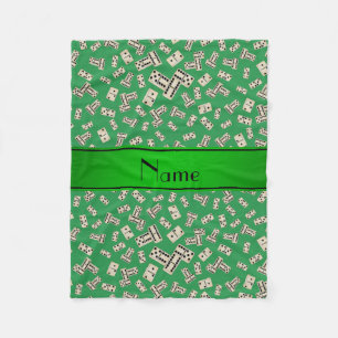 Manta Polar Dominos verdes de nombres personalizados
