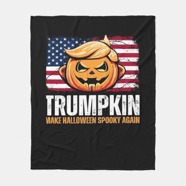Manta Polar Donald Halloween - Trumpkin hace que Halloween sea (Anverso)