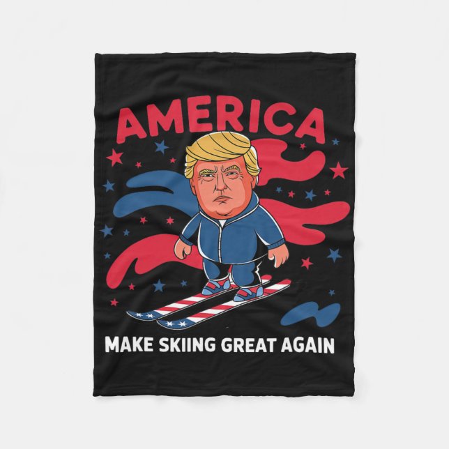 Manta Polar Donald Trump esquiando a Estados Unidos - Hacer qu (Anverso)