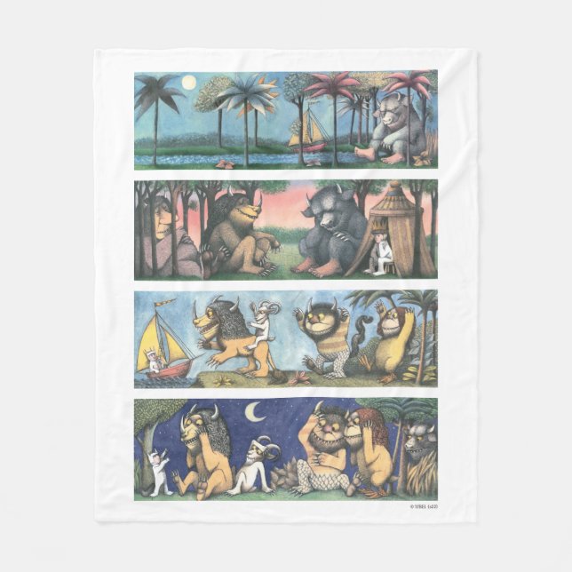 Manta Polar Donde Las Cosas Salvajes Son Escenas (Anverso)