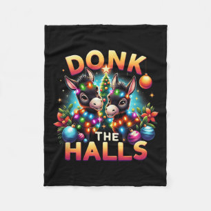 Manta Polar Donk The Halls Navidades Burros Enfrentados En Cri