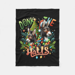 Manta Polar Donk The Halls Navidades Burros Enfrentados En Cri