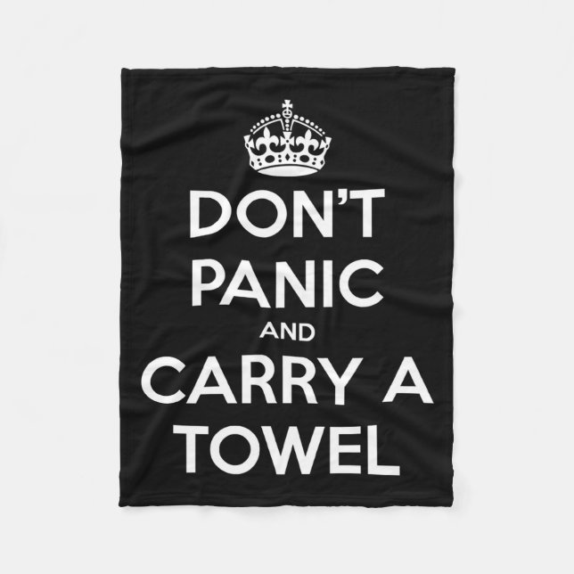 Manta Polar Dont Panic And Carry A Towel  (Anverso)