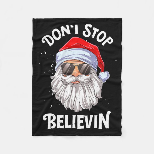 Manta Polar Dont Stop Believin Santa Christmas Boys Kids  (Anverso)