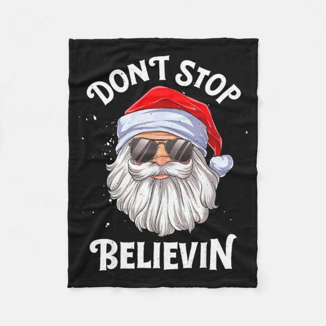 Manta Polar Dont Stop Believin Santa Funny Christmas  (Anverso)