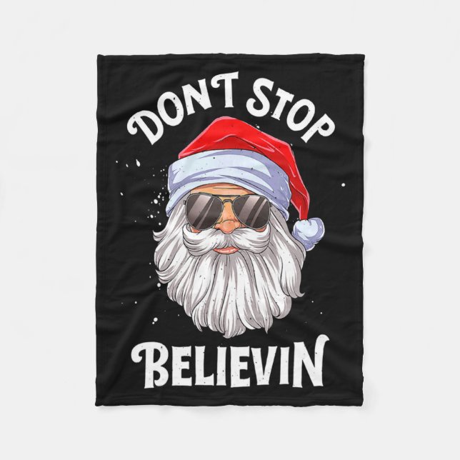 Manta Polar Dont Stop Believin Santa Funny Christmas Boys Kid  (Anverso)