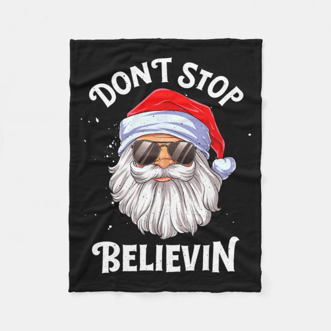 Manta Polar Dont Stop Believin Santa Funny Christmas Boys Kid  (Anverso)