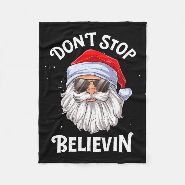Manta Polar Dont Stop Believin Santa Funny Christmas Boys Kid  (Anverso)