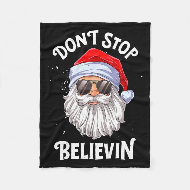Manta Polar Dont Stop Believin Santa Funny Christmas Boys Kid  (Anverso)