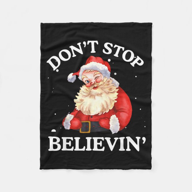 Manta Polar Don't Stop Believing Santa Funny Santa Claus Face  (Anverso)