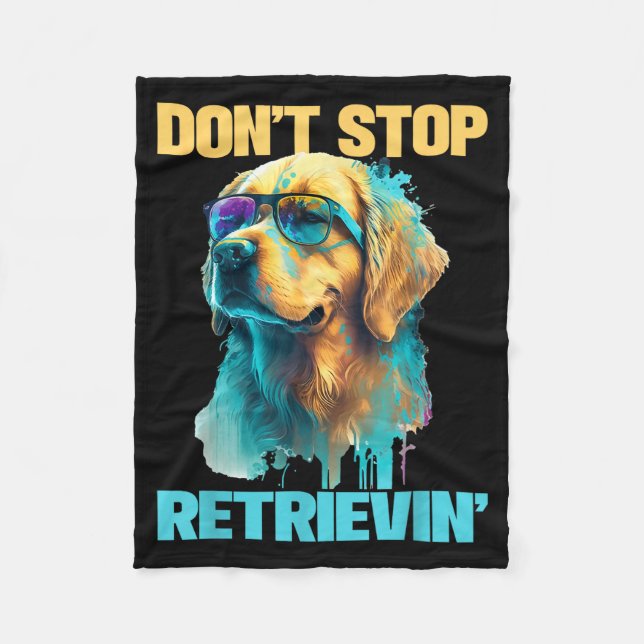 Manta Polar Don't Stop Retrievin - Retro Golden Retriever Dog  (Anverso)