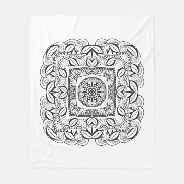 Manta Polar Doodle cuadrado decorativo hermoso (Anverso)
