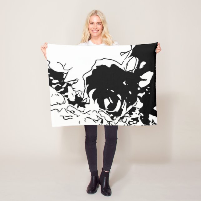 Manta Polar Doodle de Flor (In situ)
