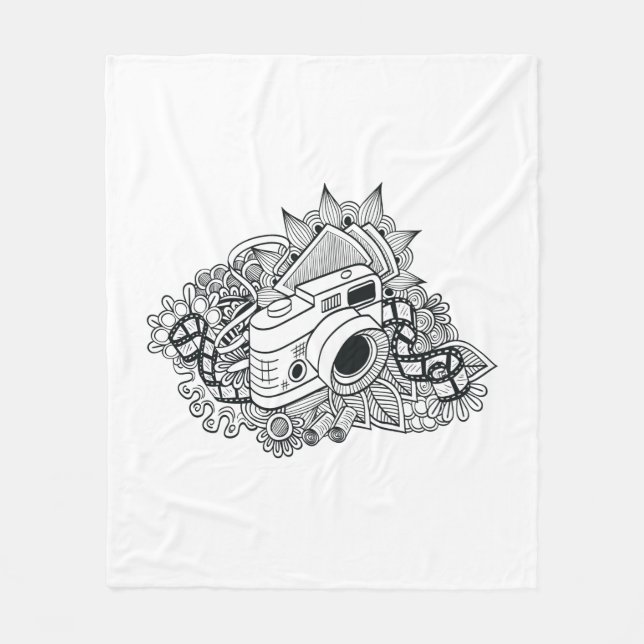 Manta Polar Doodle de la cámara del inconformista (Anverso)