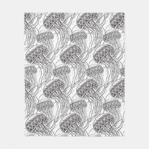 Manta Polar Doodle de los pescados de jalea