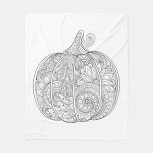Manta Polar Doodle decorativo de la calabaza