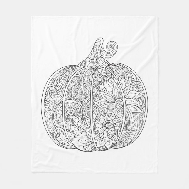 Manta Polar Doodle decorativo de la calabaza (Anverso)