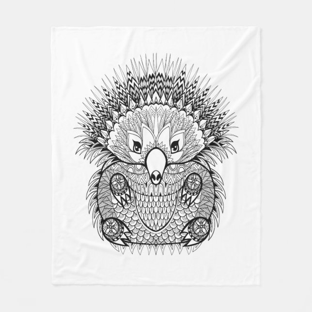 Manta Polar Doodle dibujado mano del Echidna (Anverso)
