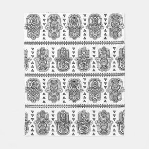 Manta Polar Doodle dibujado mano india de Hamsa