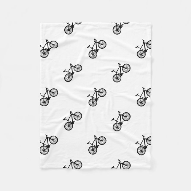 Manta Polar Doodle dibujado mano simple de la bicicleta (Anverso)
