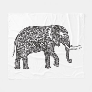 Manta Polar Doodle estilizado del elefante de la fantasía