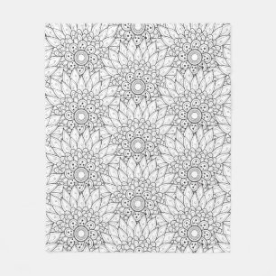 Manta Polar Doodle floral del jardín
